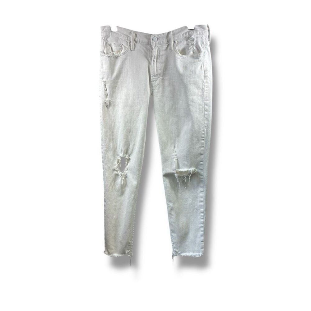 MOTHER Superior The Sinner Almost Innocent Distressed in White Size 28